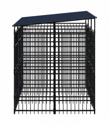 Outdoor Dog Kennel with Roof Steel 5.53 m�