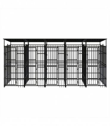 Outdoor Dog Kennel with Roof Steel 9.22 m�