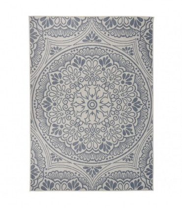 Outdoor Flatweave Rug 120x170 cm Blue Pattern