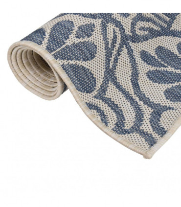 Outdoor Flatweave Rug 120x170 cm Blue Pattern