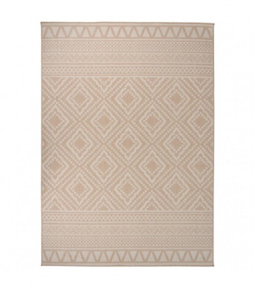 Outdoor Flatweave Rug 120x170 cm Brown Stripes