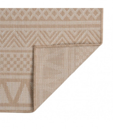 Outdoor Flatweave Rug 120x170 cm Brown Stripes