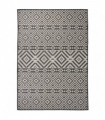 Outdoor Flatweave Rug 140x200 cm Black Stripes