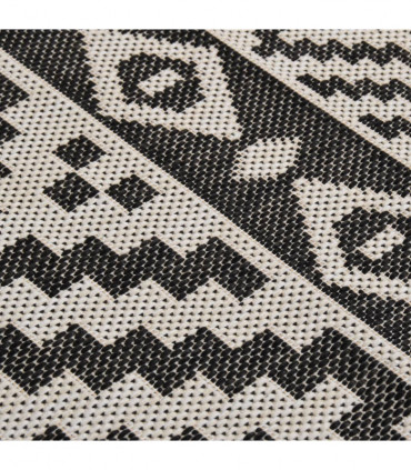 Outdoor Flatweave Rug 160x230 cm Black Stripes