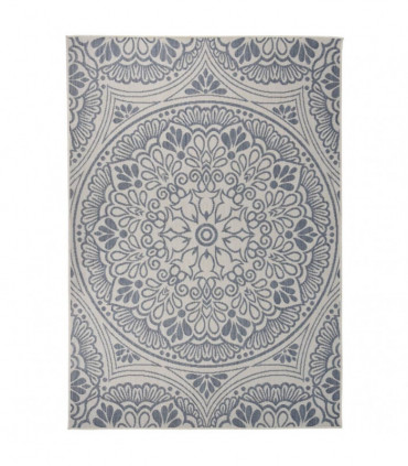 Outdoor Flatweave Rug 160x230 cm Blue Pattern