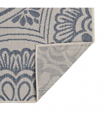 Outdoor Flatweave Rug 160x230 cm Blue Pattern