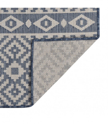 Outdoor Flatweave Rug 160x230 cm Blue Stripes