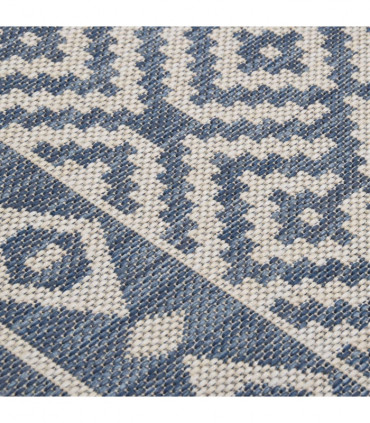 Outdoor Flatweave Rug 160x230 cm Blue Stripes