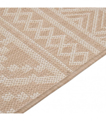 Outdoor Flatweave Rug 160x230 cm Brown Stripes