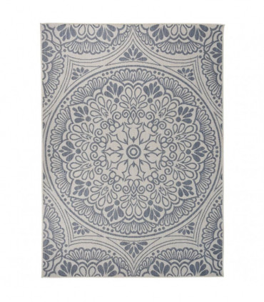 Outdoor Flatweave Rug 200x280 cm Blue Pattern