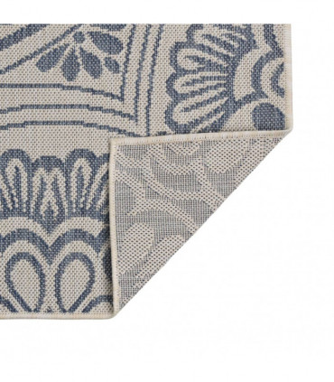 Outdoor Flatweave Rug 200x280 cm Blue Pattern