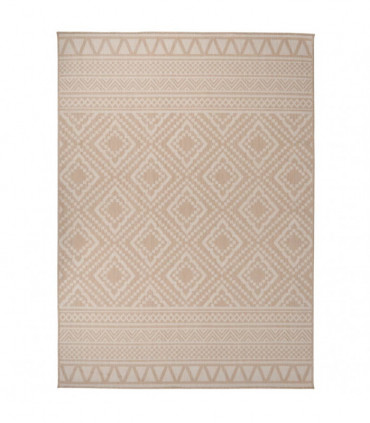Outdoor Flatweave Rug 200x280 cm Brown Stripes