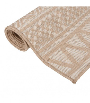 Outdoor Flatweave Rug 200x280 cm Brown Stripes
