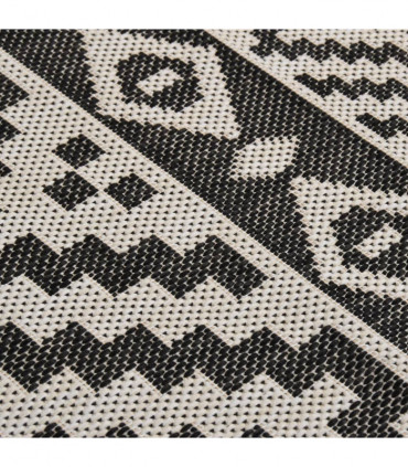 Outdoor Flatweave Rug 80x250 cm Black Stripes