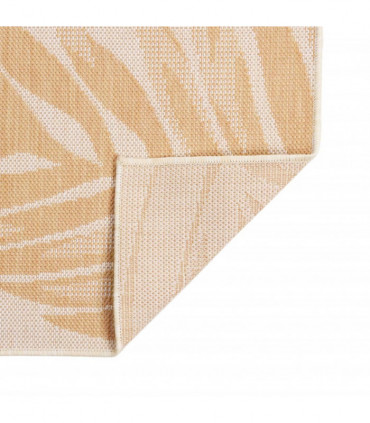 Outdoor Flatweave Rug 80x250 cm Leaf Pattern