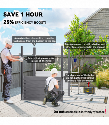 Outsunny 5 x 9ft Galvanised Metal Garden Shed with Foundation Kit, Grey