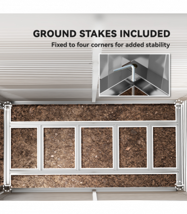 Outsunny 5 x 9ft Galvanised Metal Garden Shed with Foundation Kit, Grey