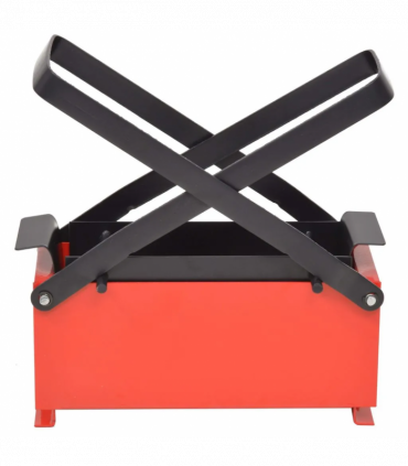 Paper Log Briquette Maker Steel 34x14x14 cm Black and Red