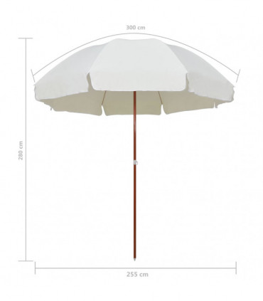 Parasol with Steel Pole 300 cm Sand