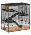 PawHut 4 Tiers Hamster Cage w/ Deep Tempered Glass Bottom 78.5 x 48.5 x 80cm