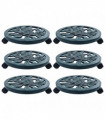 vidaXL Plant Trolleys 6 pcs Green 38 cm Plastic