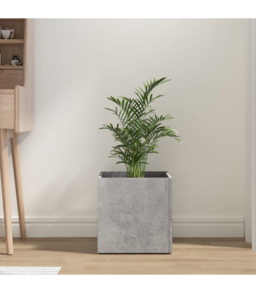 Planter Box Concrete Grey 40x40x40 cm Engineered Wood