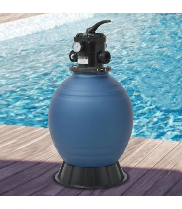 vidaXL Pool Sand Filter with 6 Position Valve Blue 460 mm