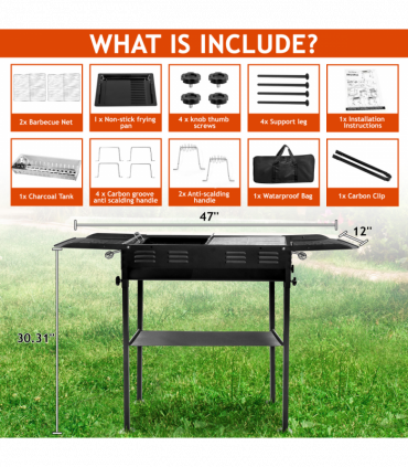 Portable Charcoal Grills for Outdoor BBQ, Foldable Kabob Barbecue Grill for Camping Hibachi BBQ Griddle Lamb Skewer in Garden Backyard Party Picnic Travel Outdoor Cooking