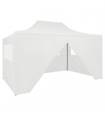 Professional Folding Party Tent with 4 Sidewalls 3x4 m Steel White