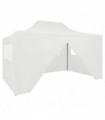 Professional Folding Party Tent with 4 Sidewalls 3x4 m Steel White