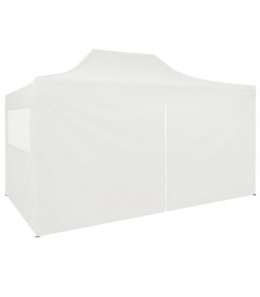 Professional Folding Party Tent with 4 Sidewalls 3x4 m Steel White