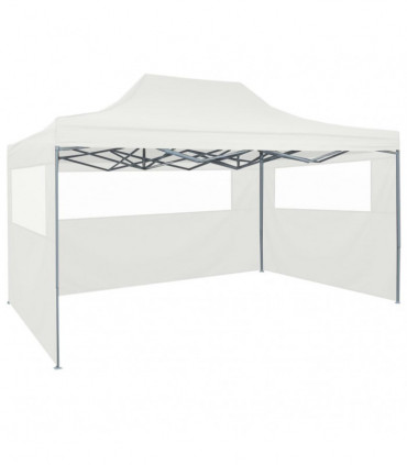 Professional Folding Party Tent with 4 Sidewalls 3x4 m Steel White