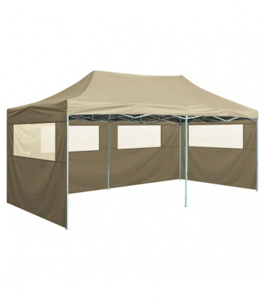 vidaXL Professional Folding Party Tent with 4 Sidewalls 3x6 m Steel Cream