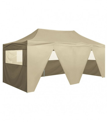 vidaXL Professional Folding Party Tent with 4 Sidewalls 3x6 m Steel Cream