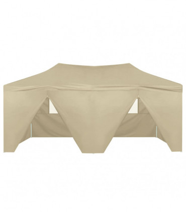 vidaXL Professional Folding Party Tent with 4 Sidewalls 3x6 m Steel Cream