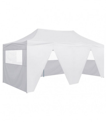 vidaXL Professional Folding Party Tent with 4 Sidewalls 3x6 m Steel White