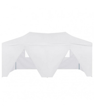 vidaXL Professional Folding Party Tent with 4 Sidewalls 3x6 m Steel White