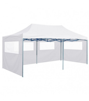 vidaXL Professional Folding Party Tent with 4 Sidewalls 3x6 m Steel White