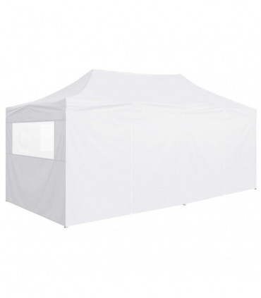 vidaXL Professional Folding Party Tent with 4 Sidewalls 3x6 m Steel White