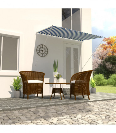 Retractable Awning 250x150 cm Blue and White