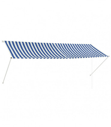 Retractable Awning 350x150 cm Blue and White