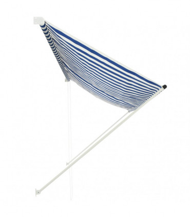 Retractable Awning 350x150 cm Blue and White
