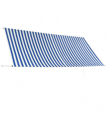 Retractable Awning 350x150 cm Blue and White