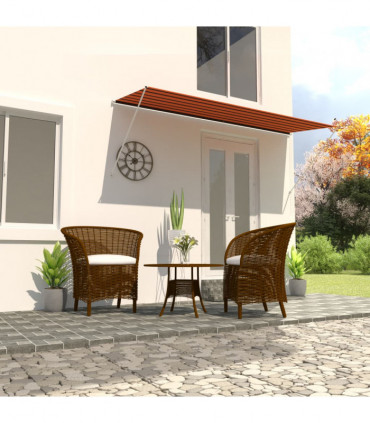 vidaXL Retractable Awning 350x150 cm Orange and Brown