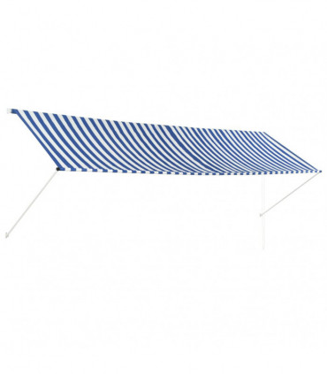 Retractable Awning 400x150 cm Blue and White