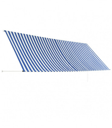 Retractable Awning 400x150 cm Blue and White
