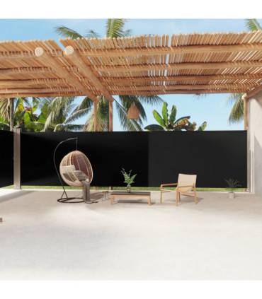 Retractable Side Awning Black 200x1200 cm