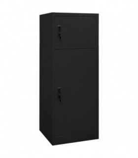 vidaXL Saddle Cabinet Black 53x53x140 cm Steel