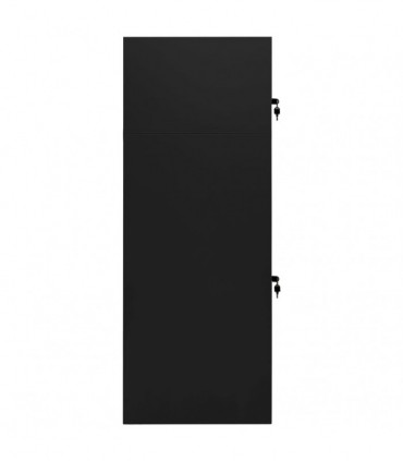 vidaXL Saddle Cabinet Black 53x53x140 cm Steel