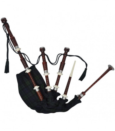 Scottish Great Highland Bagpipe Green Black Watch Tartan